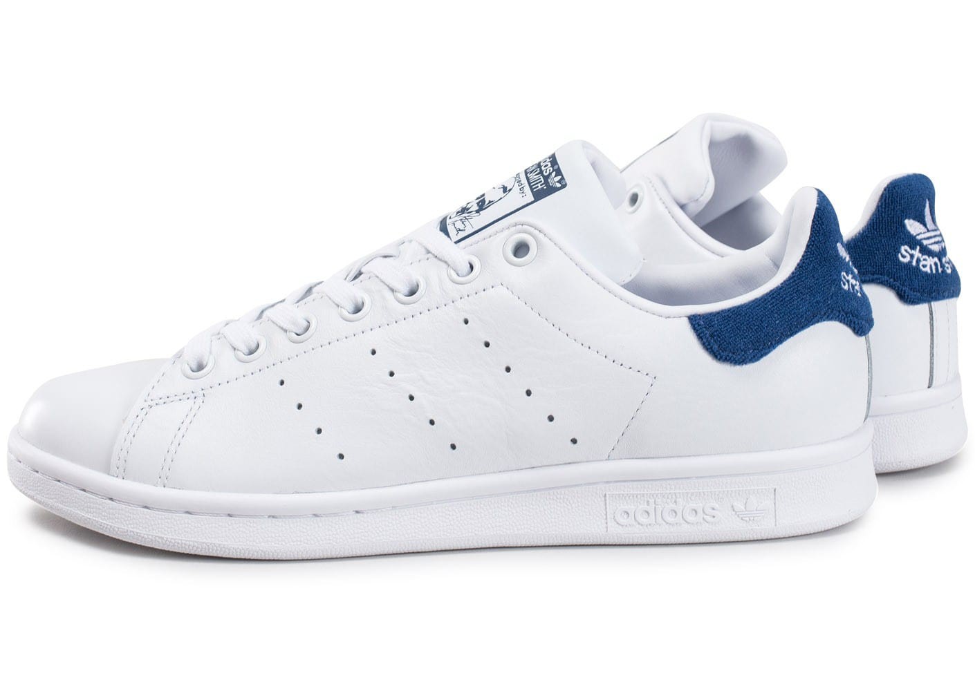 stan smith homme blanc et bleu