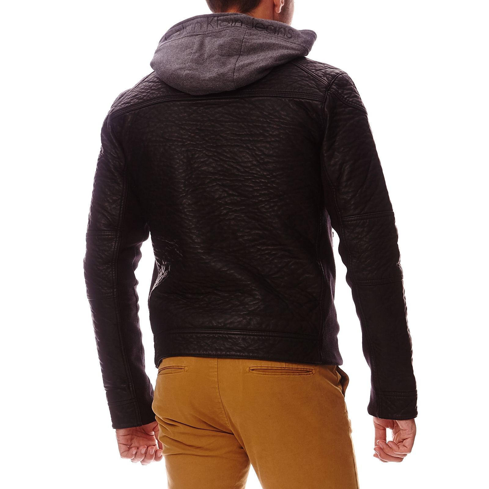 Klein Acheter Cher Pas Veste Cuir Calvin Homme wUrnx5qURB
