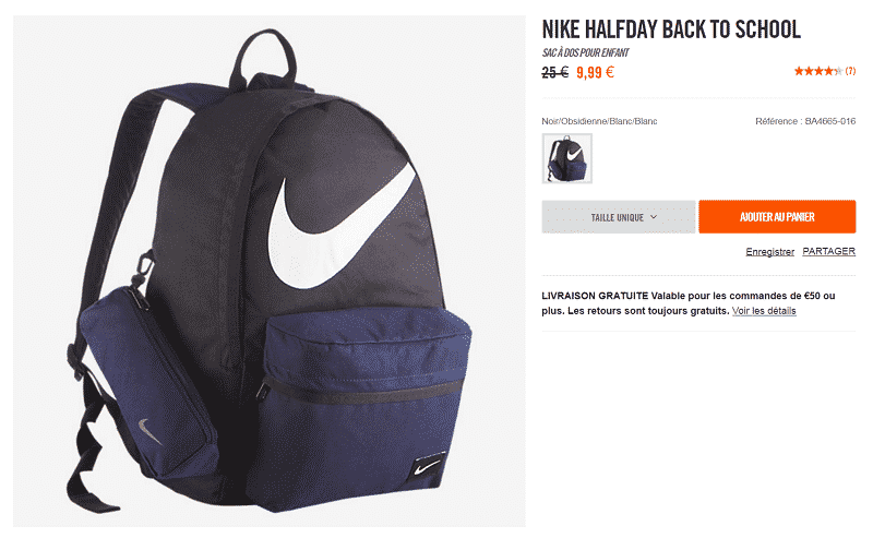 sac a dos nike pas cher
